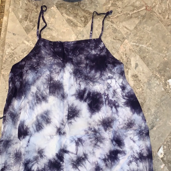 Violet Tie Dye Midi Spring Summer Dress - Picture 3 of 4